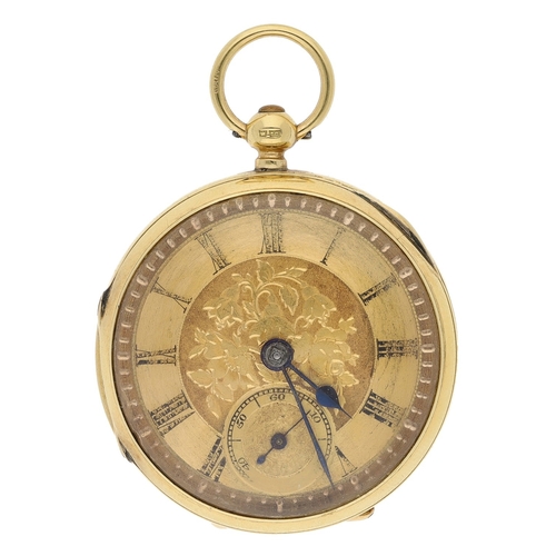 430 - Adam Burdess, Coventry - Edwardian 18ct fusee lever pocket watch, Chester 1903, signed movement, no.... 