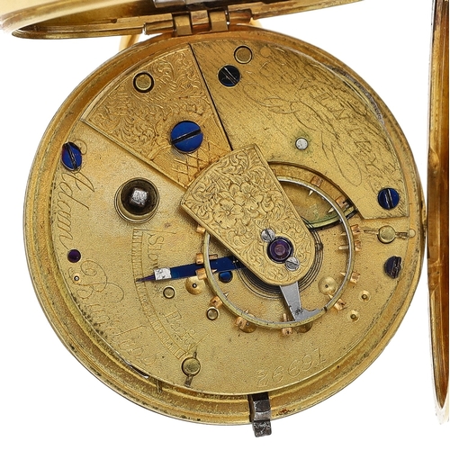 430 - Adam Burdess, Coventry - Edwardian 18ct fusee lever pocket watch, Chester 1903, signed movement, no.... 
