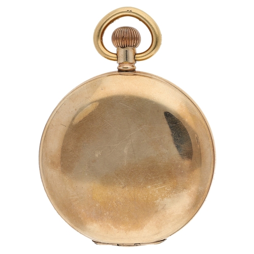 426 - American Waltham Ensign gold plated hunter pocket watch, circa 1907, no. 15587393, Roman numeral dia... 