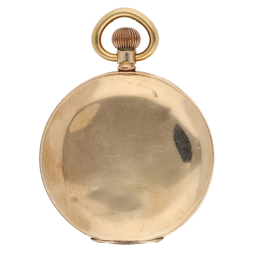 426 - American Waltham Ensign gold plated hunter pocket watch, circa 1907, no. 15587393, Roman numeral dia... 