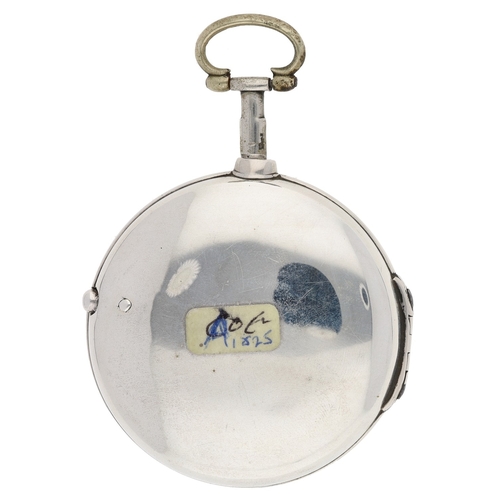 432 - Turner, Rockford - George III silver pair cased verge pocket watch with a polychrome enamel name dia... 
