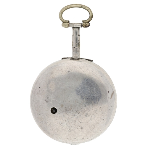 432 - Turner, Rockford - George III silver pair cased verge pocket watch with a polychrome enamel name dia... 