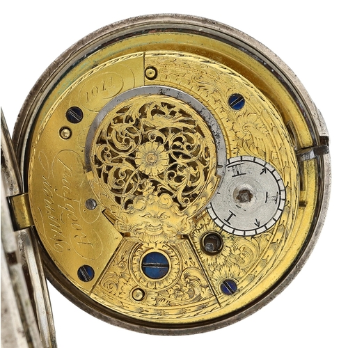 432 - Turner, Rockford - George III silver pair cased verge pocket watch with a polychrome enamel name dia... 