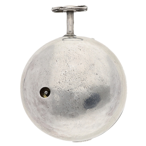 433 - J. Wilders, London - English 18th century repoussé silver and tortoiseshell triple cased verge pocke... 