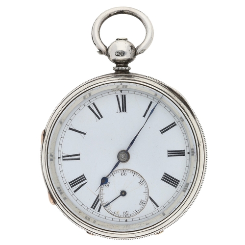 437 - Adam Burdess, Coventry - silver fusee lever pocket watch, London 1875, no. 9054, signed fusee moveme... 
