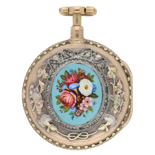 440 - Meuron Silliman & Comp, La Chaux-de-Fond - attractive Swiss late 18th century triple colour gold... 