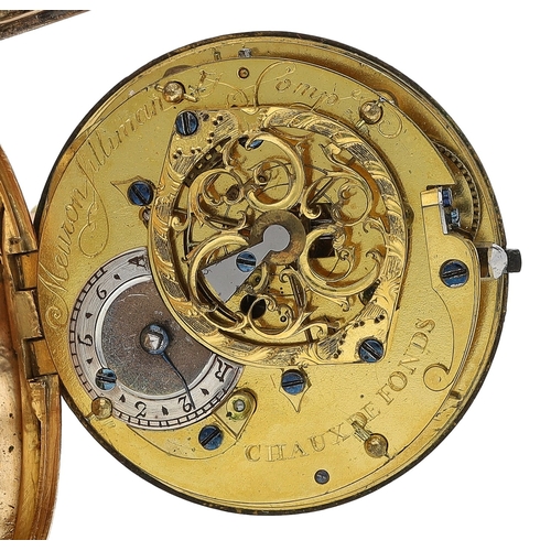 440 - Meuron Silliman & Comp, La Chaux-de-Fond - attractive Swiss late 18th century triple colour gold... 