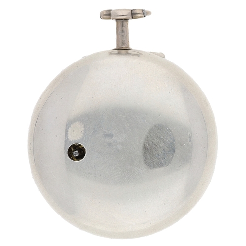 445 - Henry Chater, Ringwood - 18th century English silver and horn pair cased verge pocket watch, London ... 