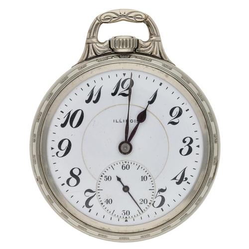 412 - Illinois Watch Co. 'Sangamo Special' 14k white gold filled lever set pocket watch, serial no. 286887... 