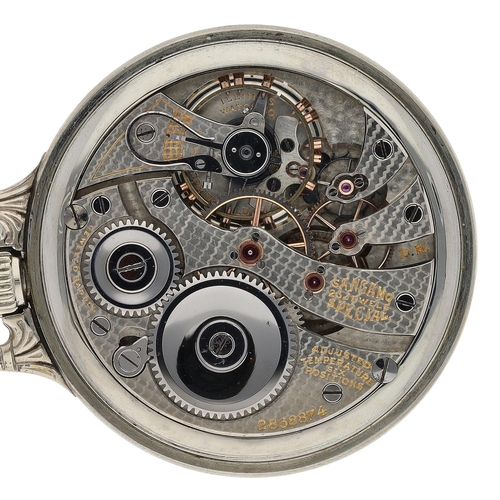 412 - Illinois Watch Co. 'Sangamo Special' 14k white gold filled lever set pocket watch, serial no. 286887... 