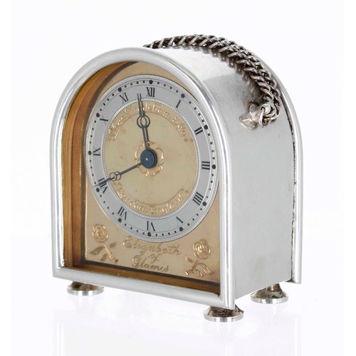 1226 - Charles Frodsham, Elizabeth II commemorative silver carriage clock, case maker TC, dated London 1980... 