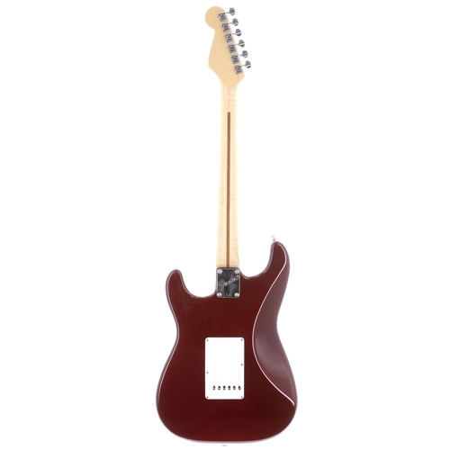 452 - 1990s Fender American Stratocaster electric guitar, made in USA; Body: midnight wine finished alder,... 