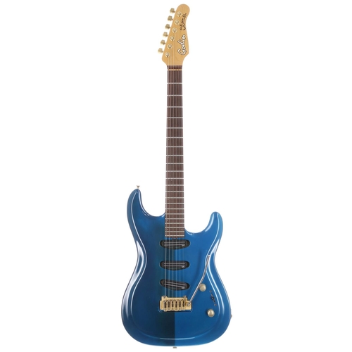 455 - Godin Artisan ST electric guitar, made in Canada, circa 1992; Body: metallic blue finish, light chec... 