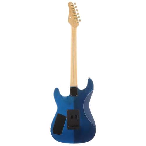 455 - Godin Artisan ST electric guitar, made in Canada, circa 1992; Body: metallic blue finish, light chec... 