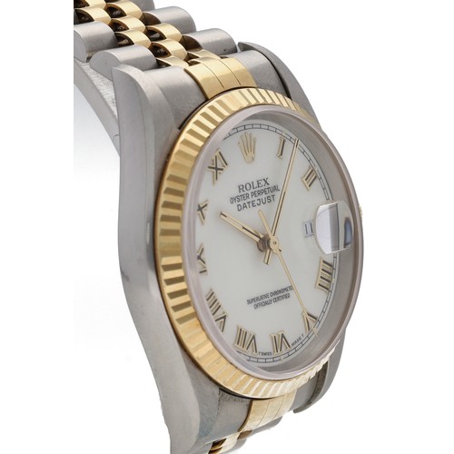 9 - (322) (9824-6-A) Rolex Oyster Perpetual Datejust stainless steel and gold gentleman's wristwatch, re... 
