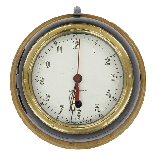 447 - Three Russian bulkhead wall clocks, with 6