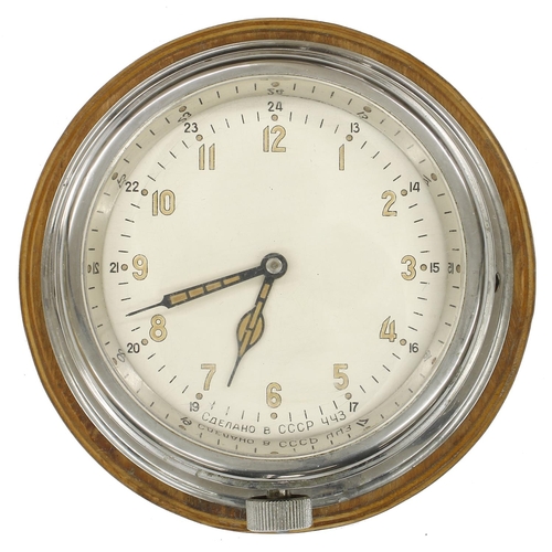 447 - Three Russian bulkhead wall clocks, with 6