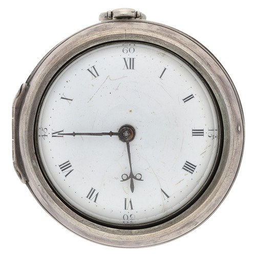 53 - John Berry, London - George I silver pair cased verge pocket watch, No. 909, London 1716, signed fus... 