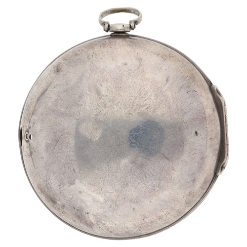 53 - John Berry, London - George I silver pair cased verge pocket watch, No. 909, London 1716, signed fus... 