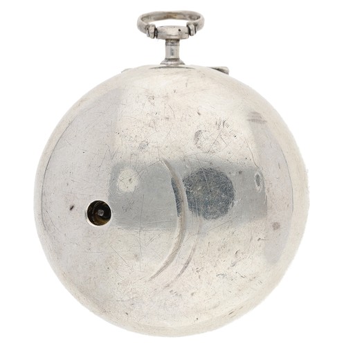 53 - John Berry, London - George I silver pair cased verge pocket watch, No. 909, London 1716, signed fus... 