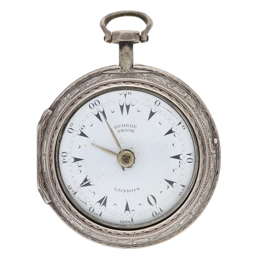 33 - George Prior, London - small silver pair cased verge pocket watch made for the Turkish Market, No. 2... 