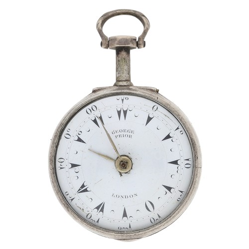 33 - George Prior, London - small silver pair cased verge pocket watch made for the Turkish Market, No. 2... 