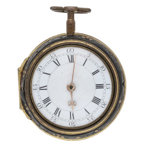 34 - Benjamin Sidey, London - English 18th century gilt metal pair cased verge pocket watch, No. 4672, si... 