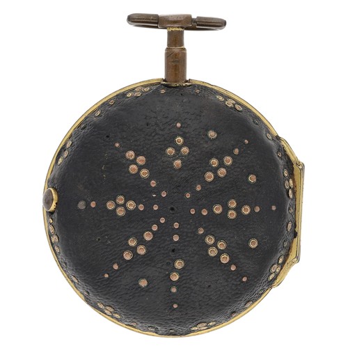 34 - Benjamin Sidey, London - English 18th century gilt metal pair cased verge pocket watch, No. 4672, si... 
