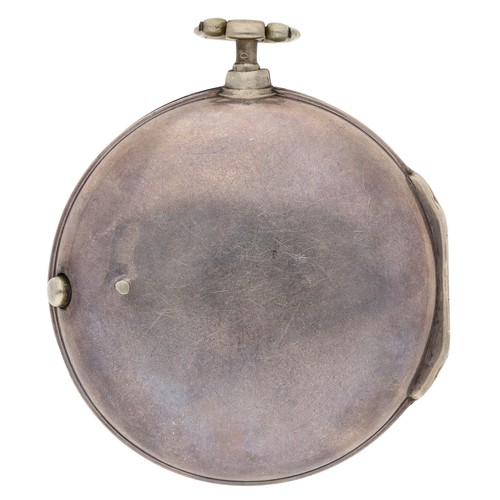 51 - John Russell, Falkirk - George III doctors dial silver pair cased verge pocket watch, London 1783, s... 