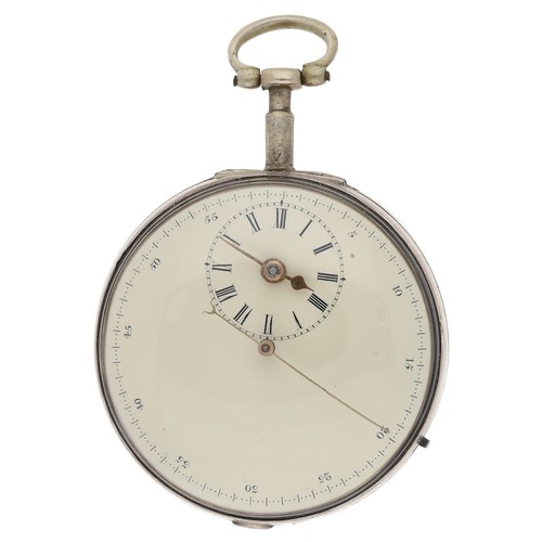 51 - John Russell, Falkirk - George III doctors dial silver pair cased verge pocket watch, London 1783, s... 