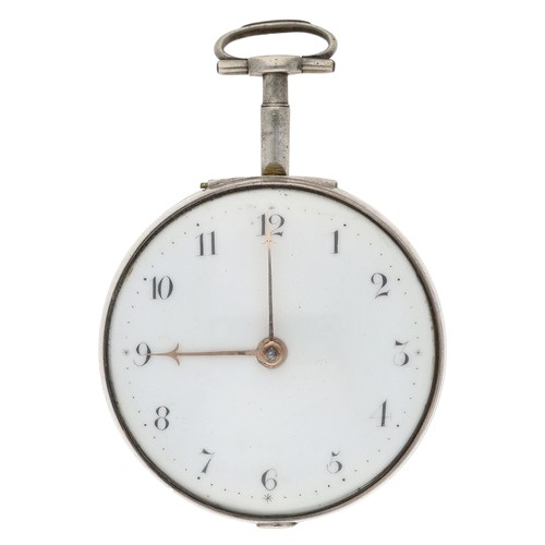 1 - Barth Valentine, London - George III silver and horn 'Britannia' pair cased verge pocket watch, Lond... 