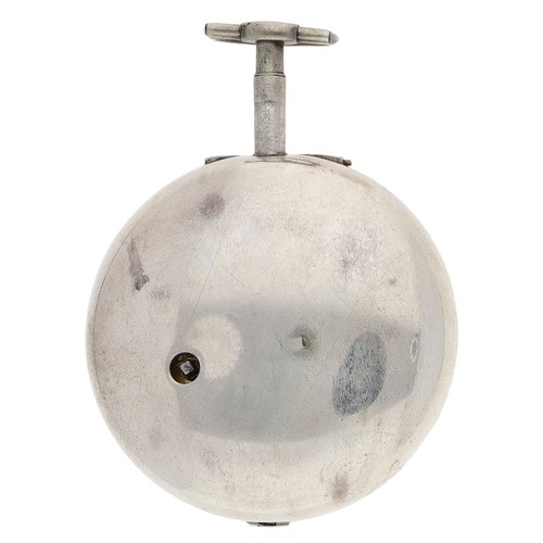 1 - Barth Valentine, London - George III silver and horn 'Britannia' pair cased verge pocket watch, Lond... 