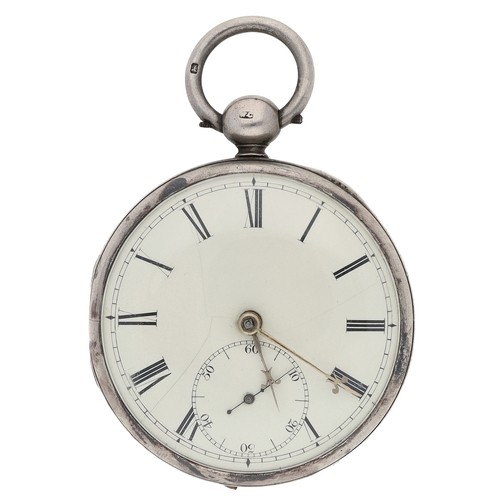 54 - William Young, Dundee - 19th century silver fusee lever pocket watch, London 1833, No.1647, signed m... 
