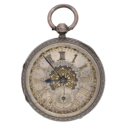6 - Adam Burdess, Coventry - Victorian silver fusee lever pocket watch, London 1888, No. 19011, signed m... 