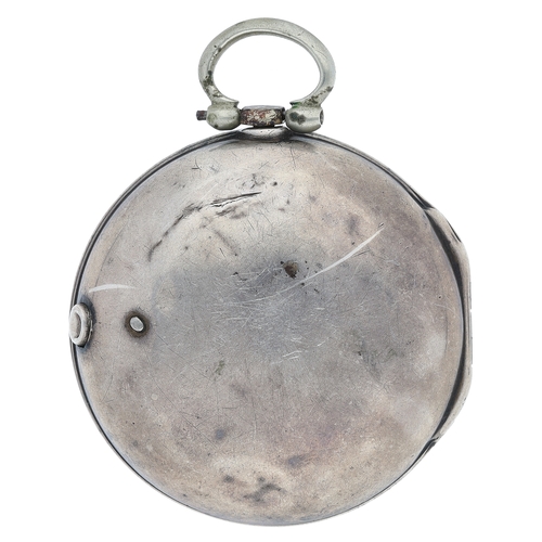8 - George Badderley, Newport - English 18th century silver pair cased verge pocket watch, Chester 1763,... 