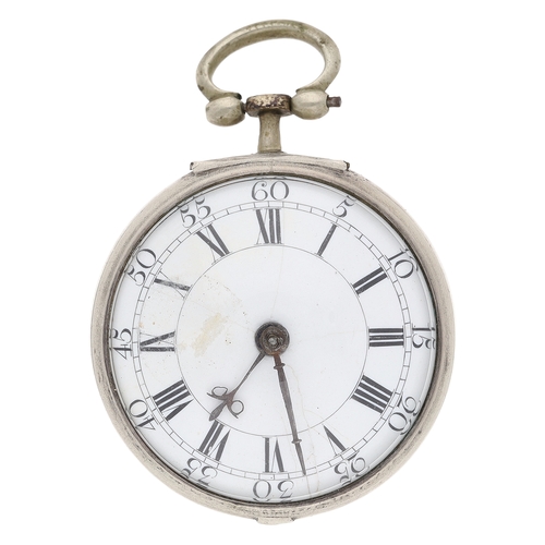 8 - George Badderley, Newport - English 18th century silver pair cased verge pocket watch, Chester 1763,... 