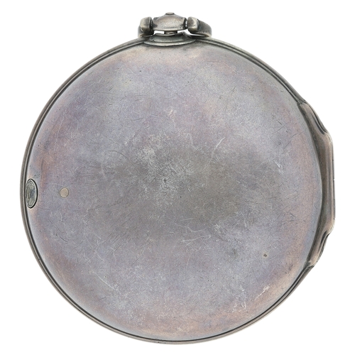 9 - Thomas Lee, Leicester - George III silver pair cased verge pocket watch, circa 1770, No. 4137, signe... 