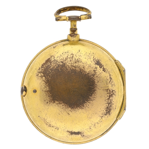 12 - George Monro, Edinburgh - Rare 18th century 'upside down cylinder' gilt metal pair cased pocket watc... 