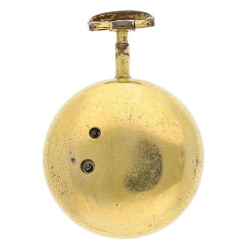 12 - George Monro, Edinburgh - Rare 18th century 'upside down cylinder' gilt metal pair cased pocket watc... 