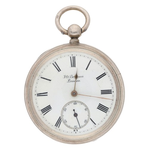 17 - J.W. Benson, London - 'The Ludgate' silver lever pocket watch, London 1895, No. 4658, signed three-q... 