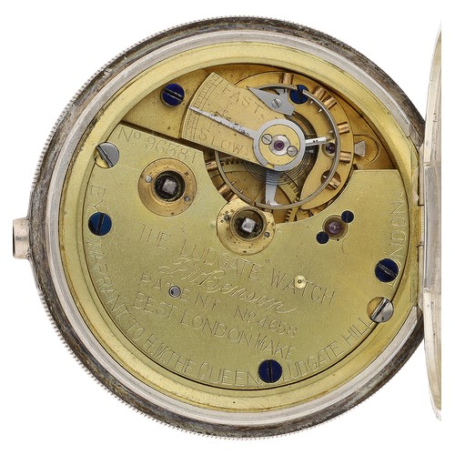 17 - J.W. Benson, London - 'The Ludgate' silver lever pocket watch, London 1895, No. 4658, signed three-q... 