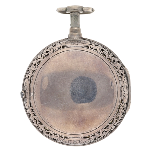 19 - George Clark, London - Fine George III silver pair cased verge plunge quarter repeating pocket watch... 