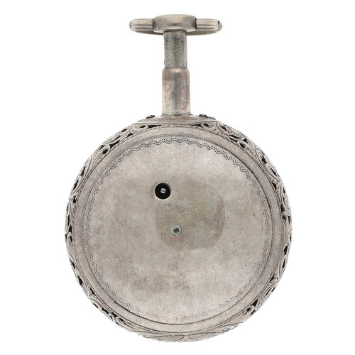 19 - George Clark, London - Fine George III silver pair cased verge plunge quarter repeating pocket watch... 