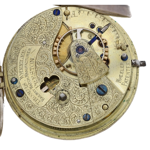 24 - Thomas Wheeler, Preston - Victorian 'Wheeler Patentee' silver fusee lever pocket watch, Chester 1880... 