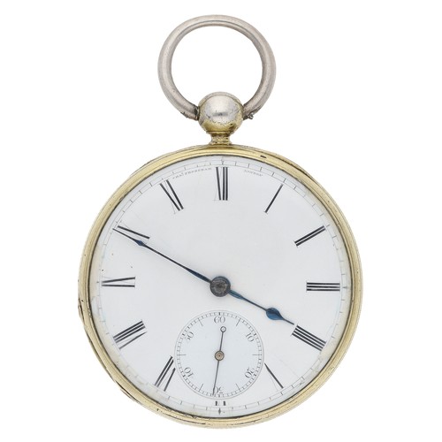 26 - Charles Frodsham, London - Early Victorian silver gilt fusee lever pocket watch, London 1838, No. 10... 