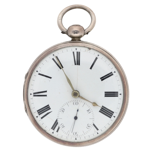 31 - Barraud, London - George IV silver fusee lever pocket watch, London 1829, No. 14910,  signed movemen... 