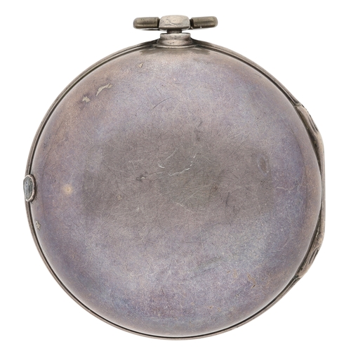 39 - John Mills, Montrose - 18th century silver pair cased verge pocket watch, London 1765, No. 78, signe... 