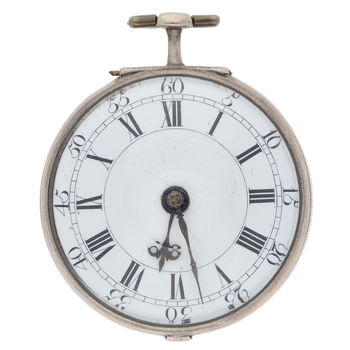 39 - John Mills, Montrose - 18th century silver pair cased verge pocket watch, London 1765, No. 78, signe... 