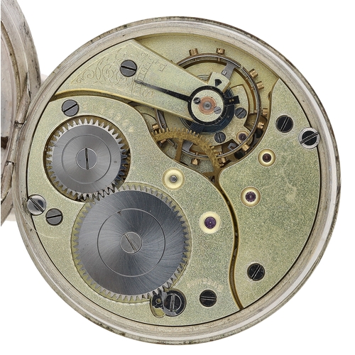 47 - Large Swiss silver lever pocket watch, import hallmarks for London 1914, unsigned gilt frosted movem... 