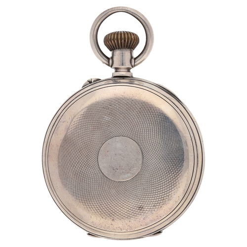60 - Swiss silver (0.935) digital jump hour pocket watch, circa 1880,&nbsp;gilt frosted lever movement wi... 